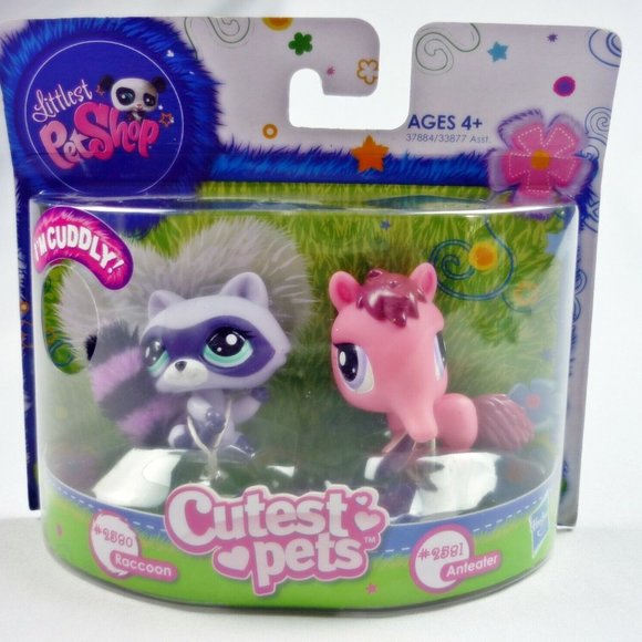Littlest Pet Shop Pets Raccoon and Anteater Figures 2 Pack 2890 2891 NEW - Picture 1 of 4